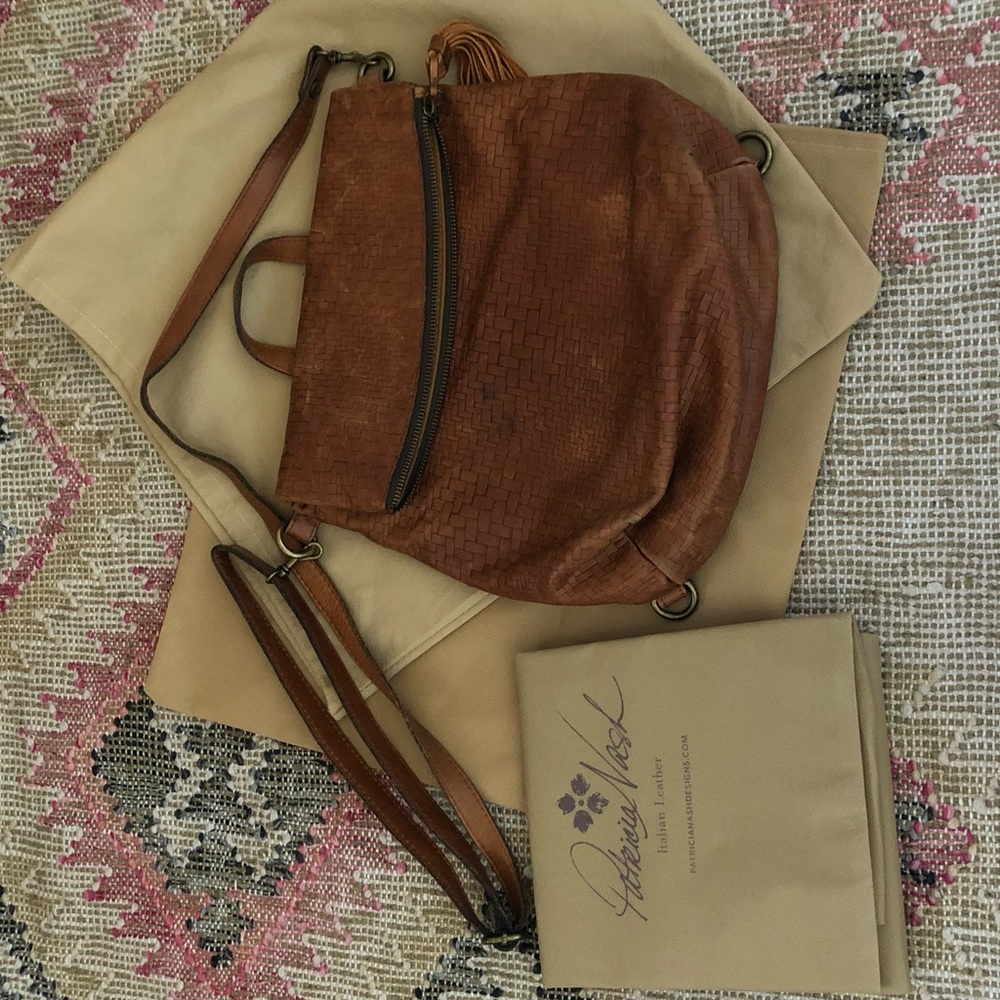 Patricia Nash Leather Embossed Woven Backpack